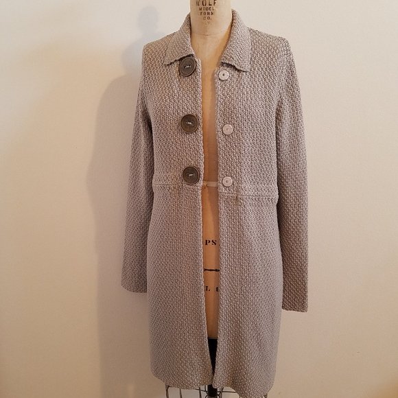 Boden Jackets & Blazers - Boden Cardigan Gray Cotton Sweater Coat  SZ 12